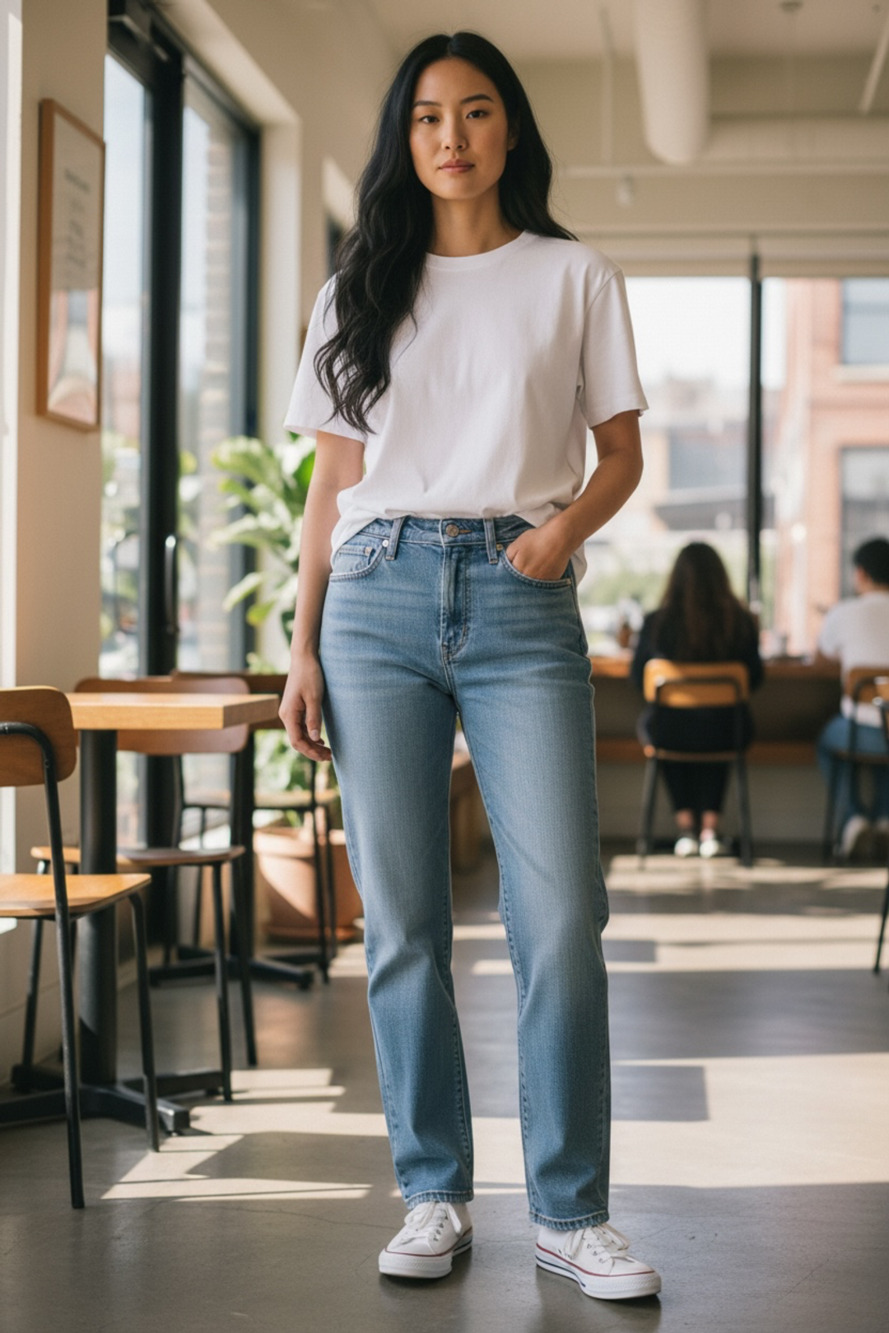 Seven7 Loose Straight Jeans Light Wash